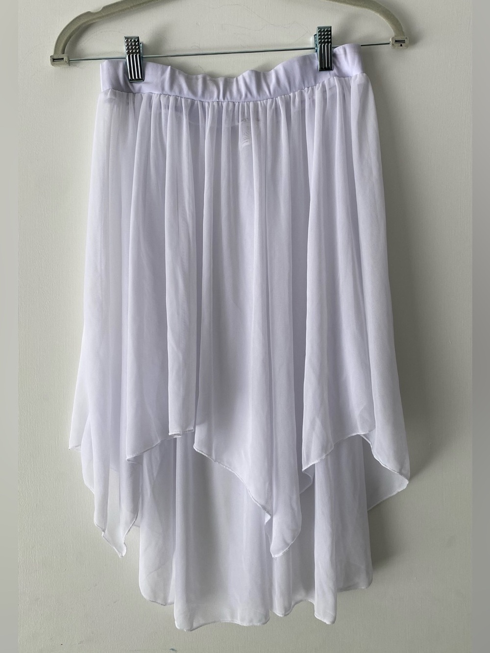 Tag 1080 Sheer White Hi-Low Skirt Dance Costume Piece